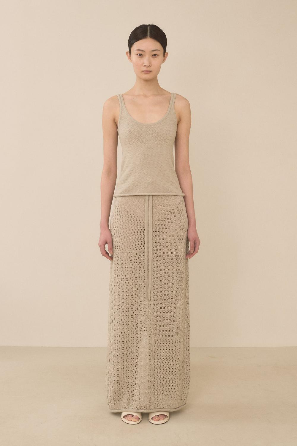 Lauren Manoogian MIX POINTELLE SKIRT CLAY