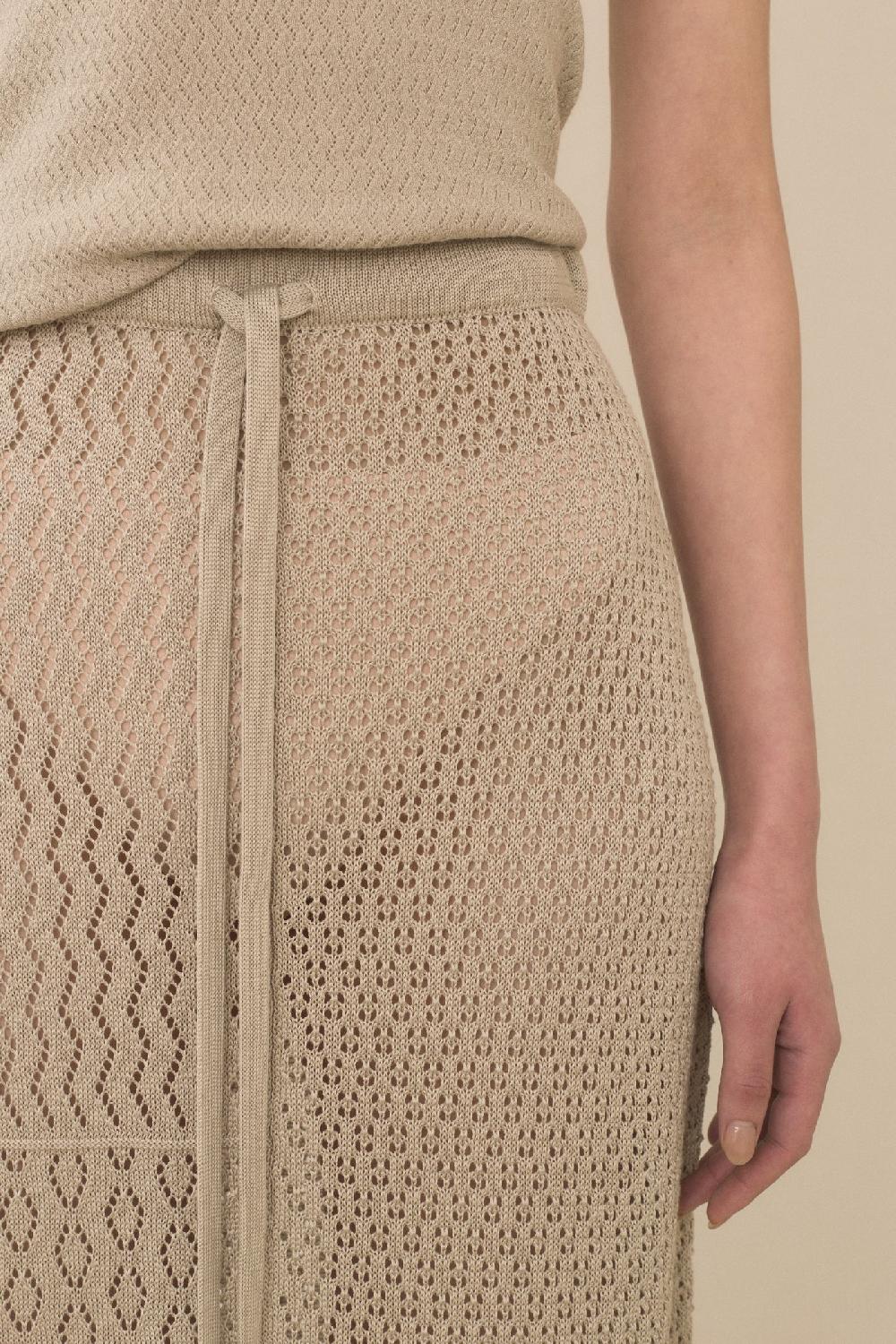 Lauren Manoogian MIX POINTELLE SKIRT CLAY
