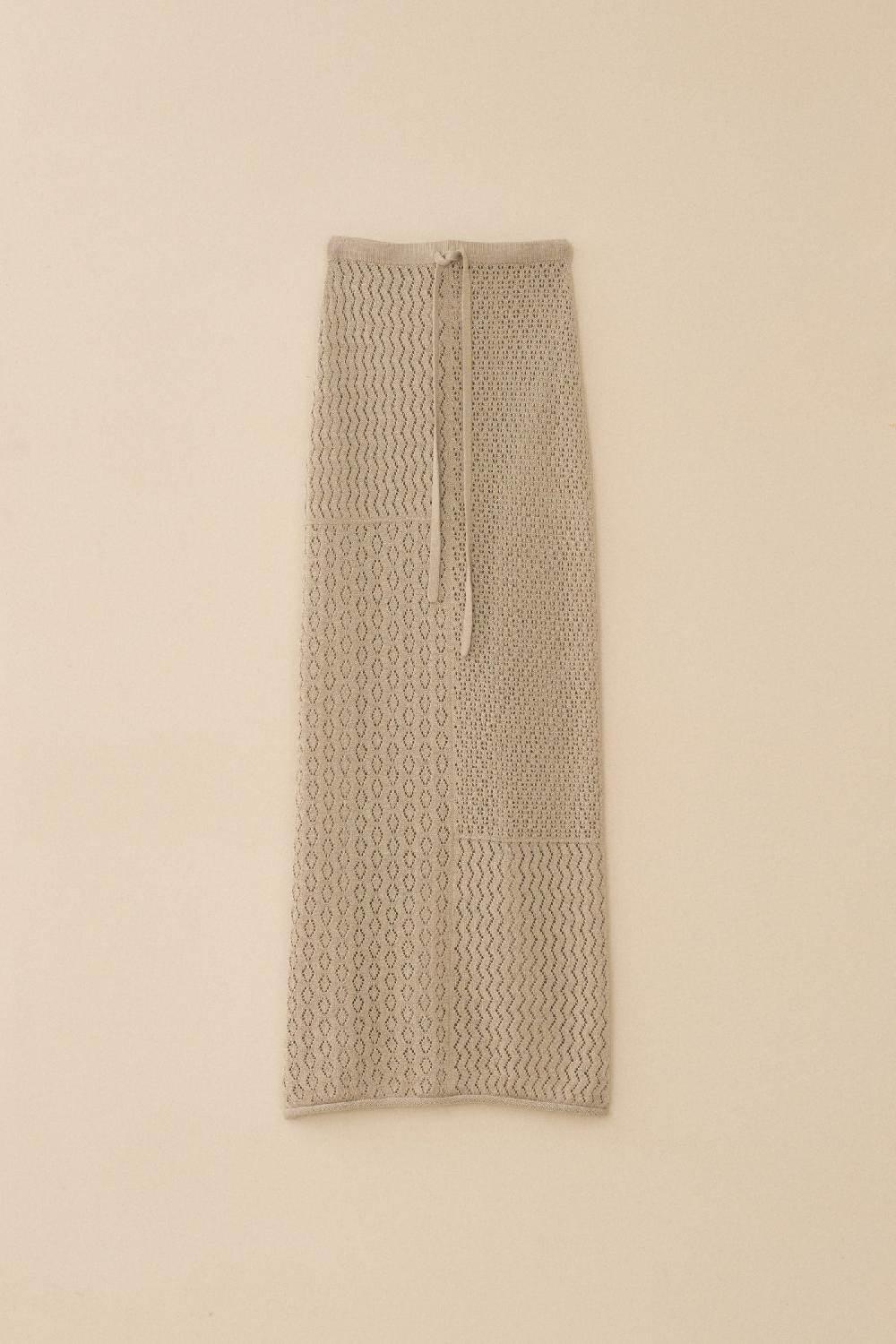 lauren manoogian MIX POINTELLE SKIRT CLAY