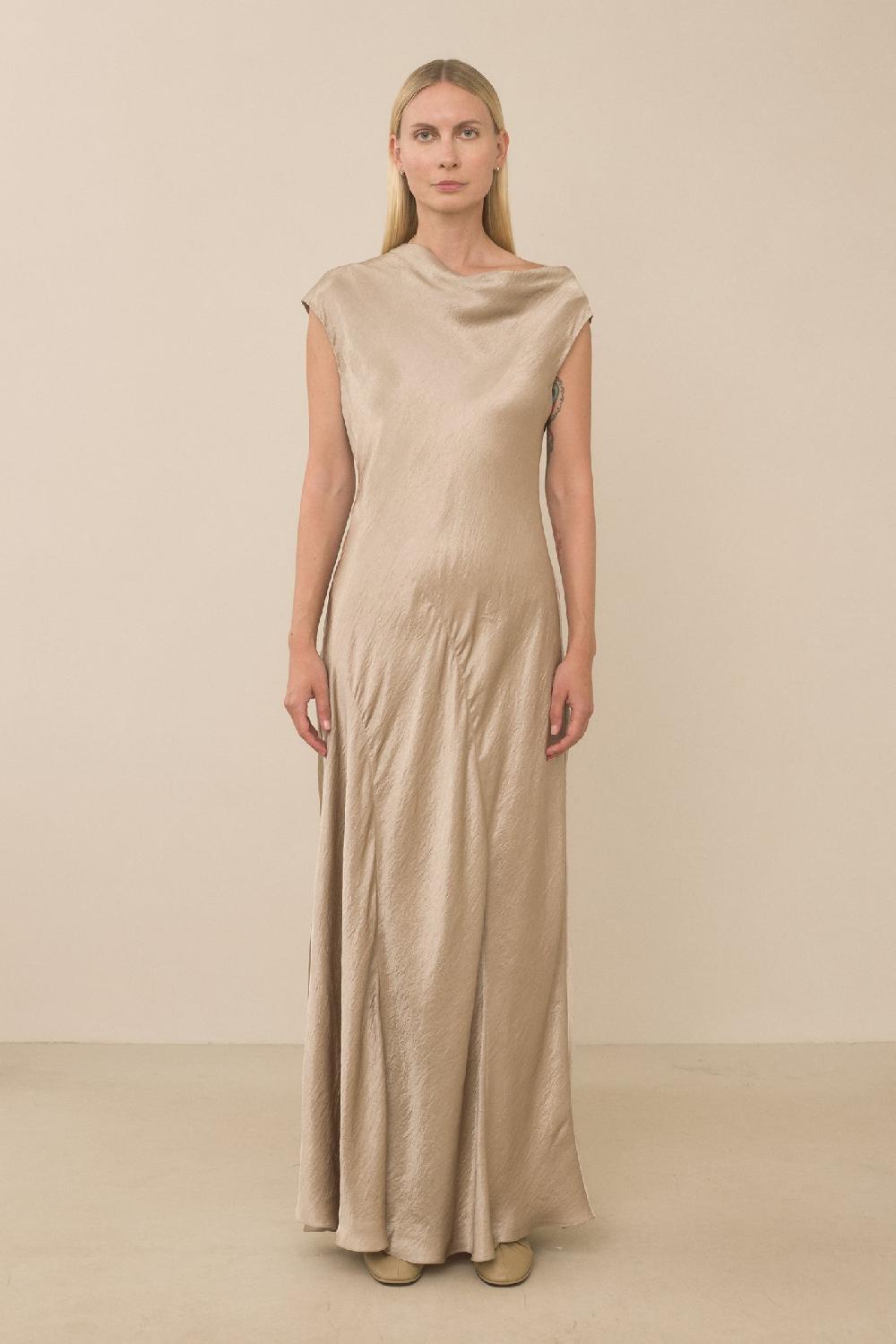 lauren manoogian NEW LUSTER DRESS CHAMPAGNE