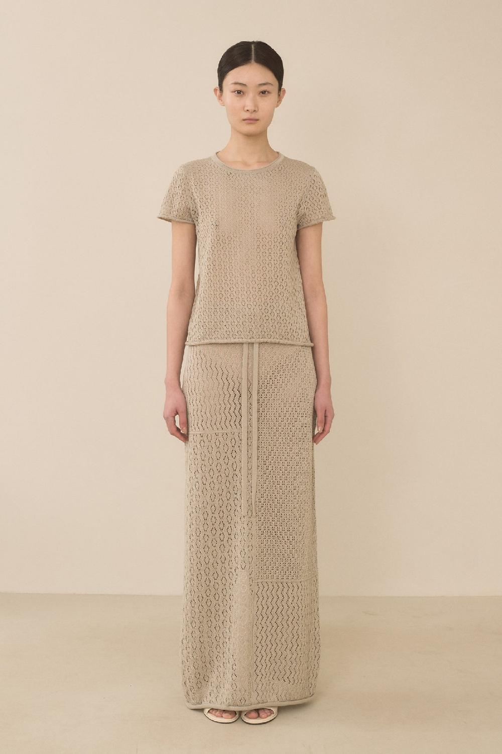 Lauren Manoogian POINTELLE BABY TEE CLAY