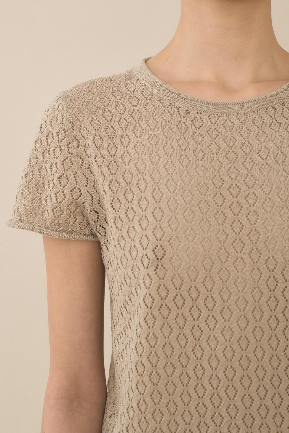 Lauren Manoogian POINTELLE BABY TEE CLAY