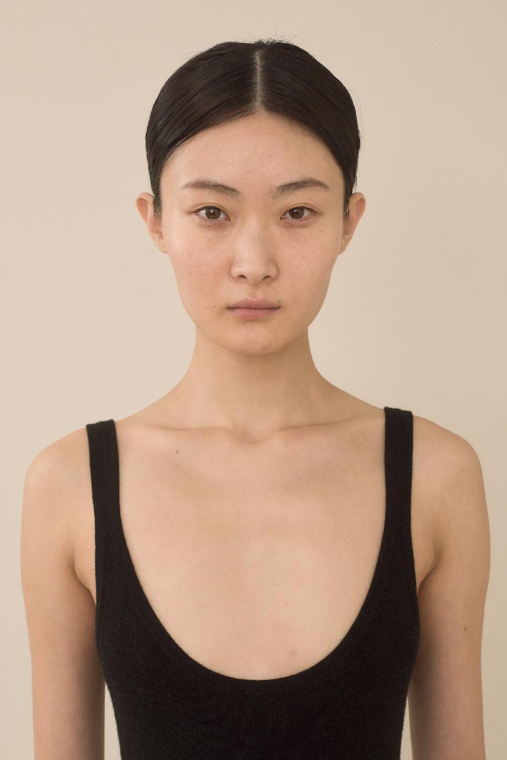 Lauren Manoogian RIB BODYSUIT BLACK MELANGE