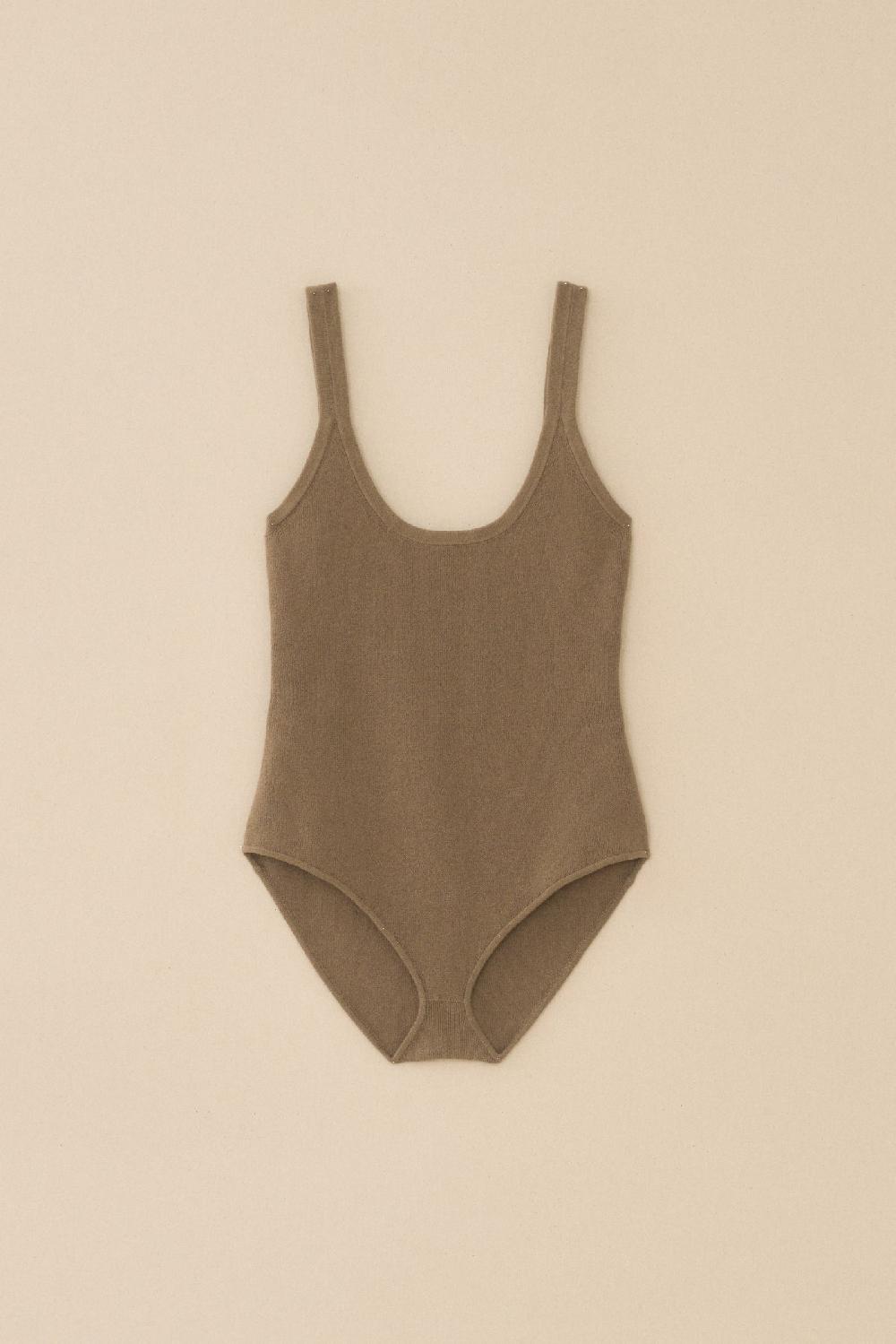 lauren manoogian RIB BODYSUIT EARTH