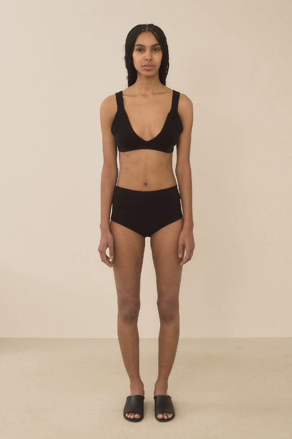 Lauren Manoogian RIB BRIEF BLACK MELANGE