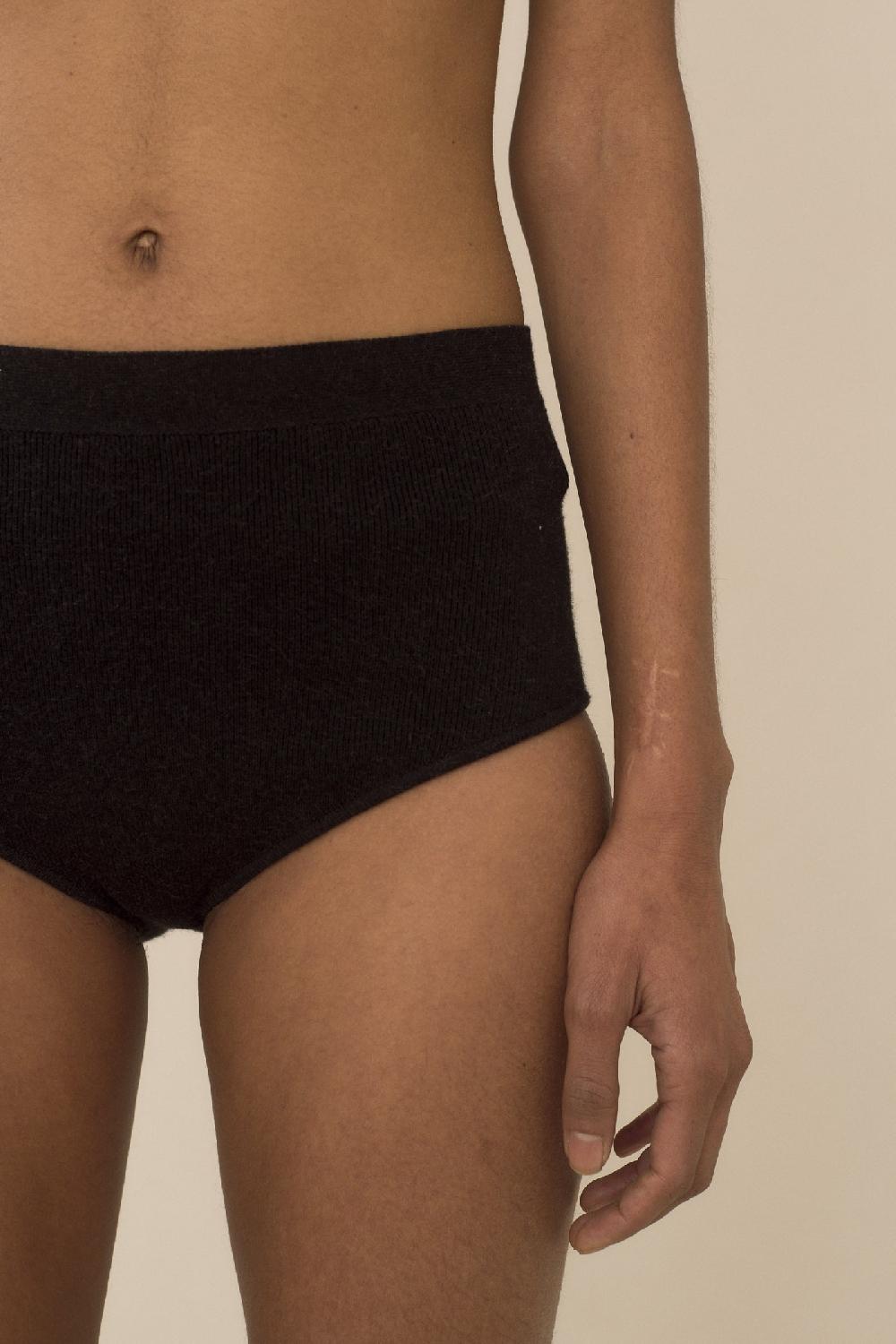 Lauren Manoogian RIB BRIEF BLACK MELANGE