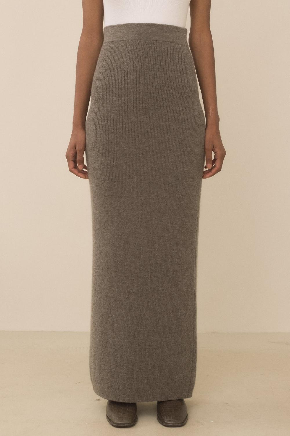 Lauren Manoogian RIB SPLIT SKIRT CINDER