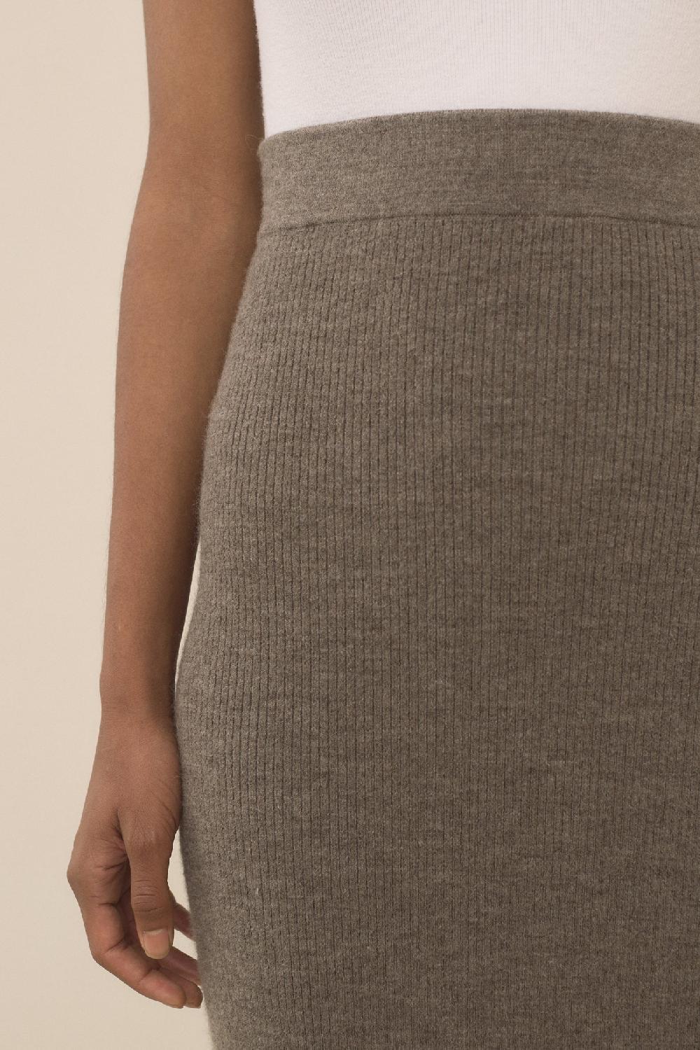 Lauren Manoogian RIB SPLIT SKIRT CINDER