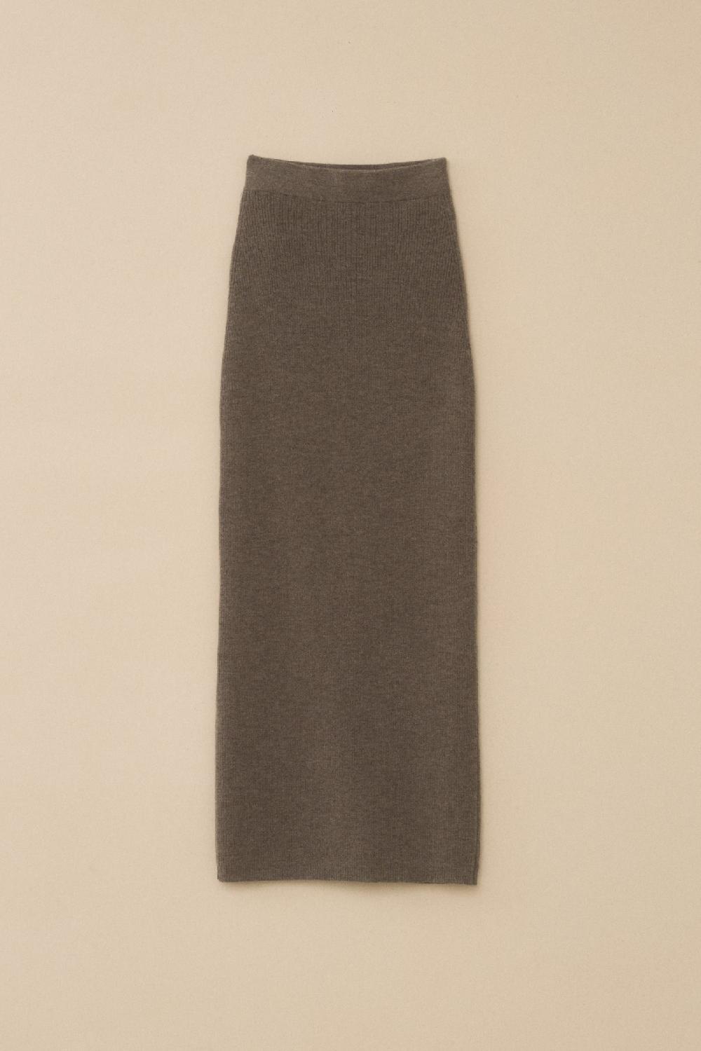 lauren manoogian RIB SPLIT SKIRT CINDER