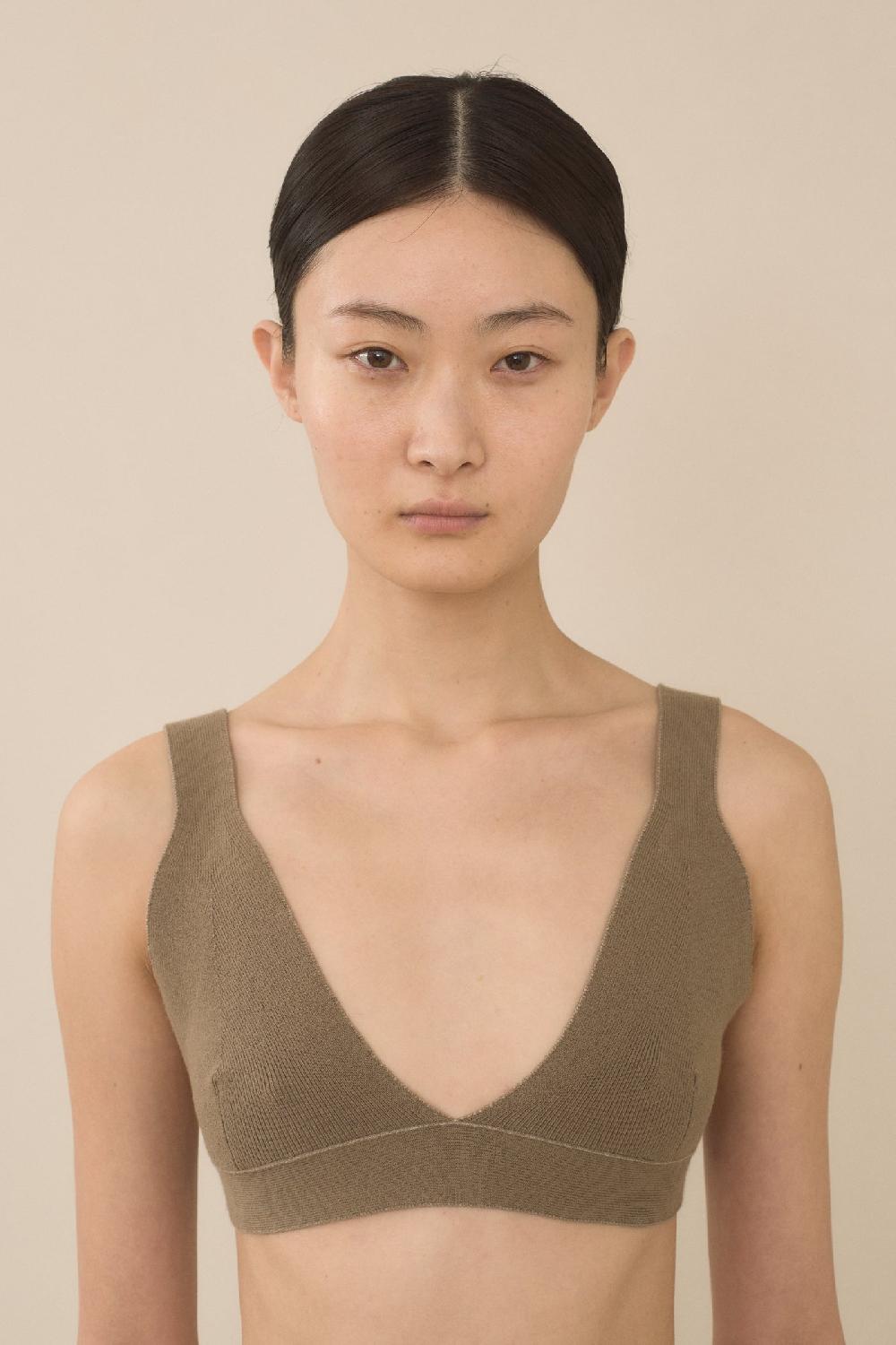 Lauren Manoogian RIB TRIANGLE BRALETTE EARTH