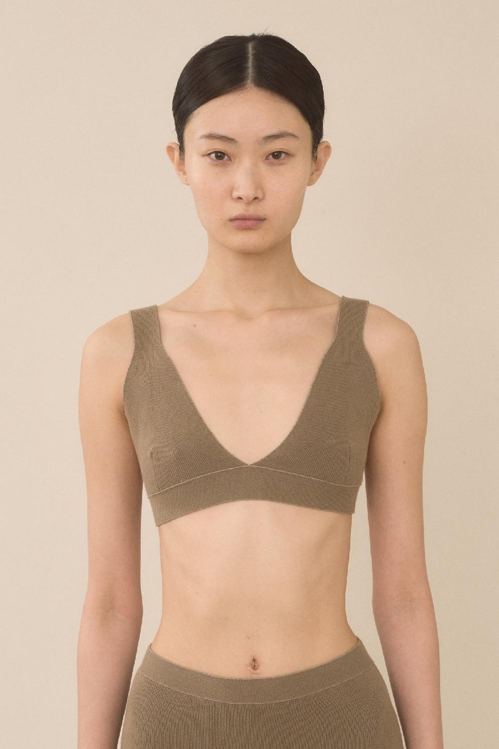 Lauren Manoogian RIB TRIANGLE BRALETTE EARTH