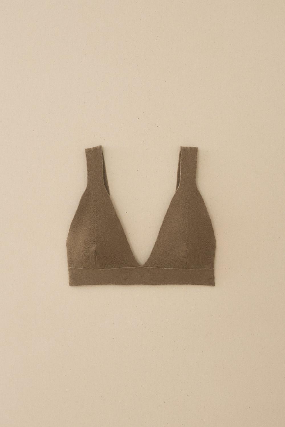 lauren manoogian RIB TRIANGLE BRALETTE EARTH