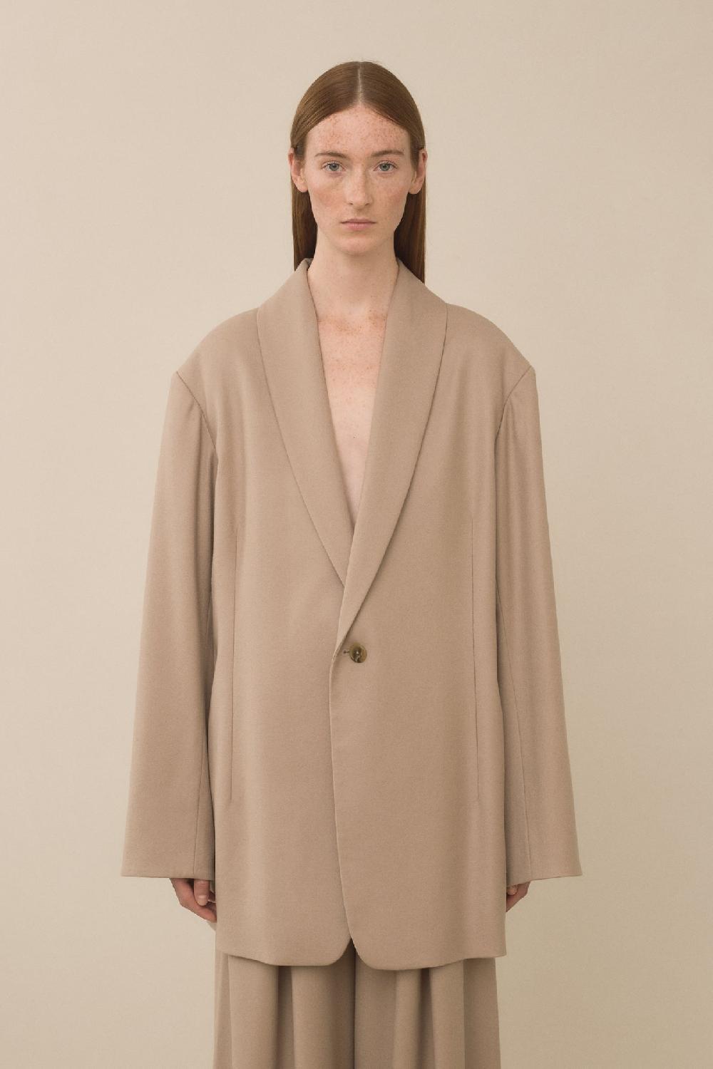 lauren manoogian SHAWL BLAZER TANNIN