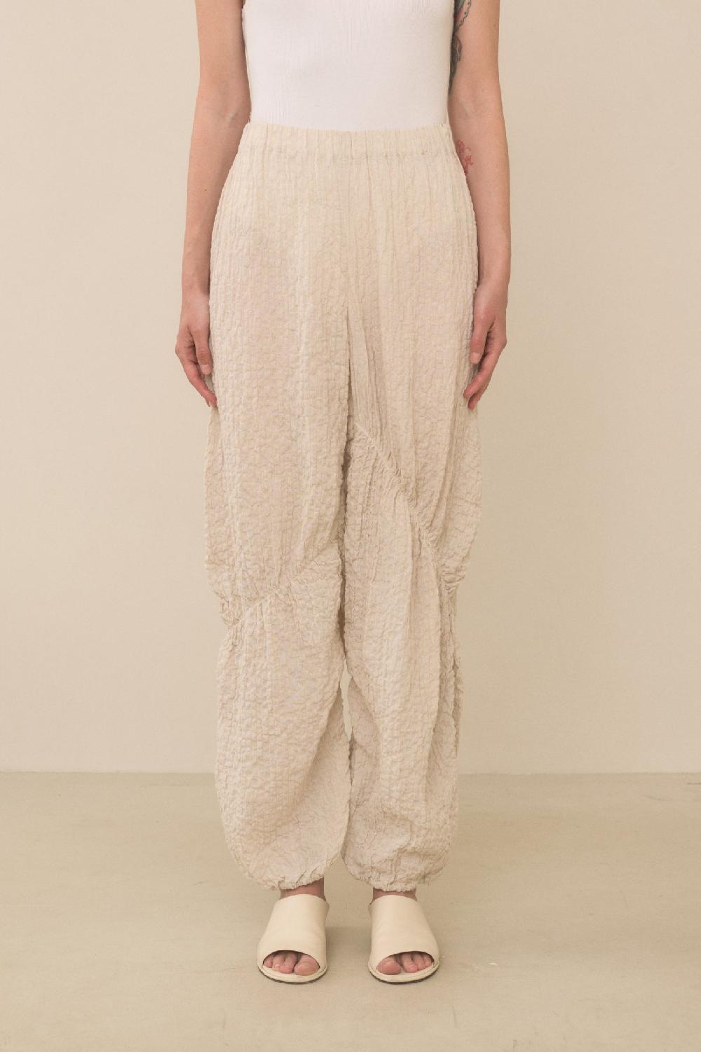 Lauren Manoogian SHIRRED PANTS NATURAL