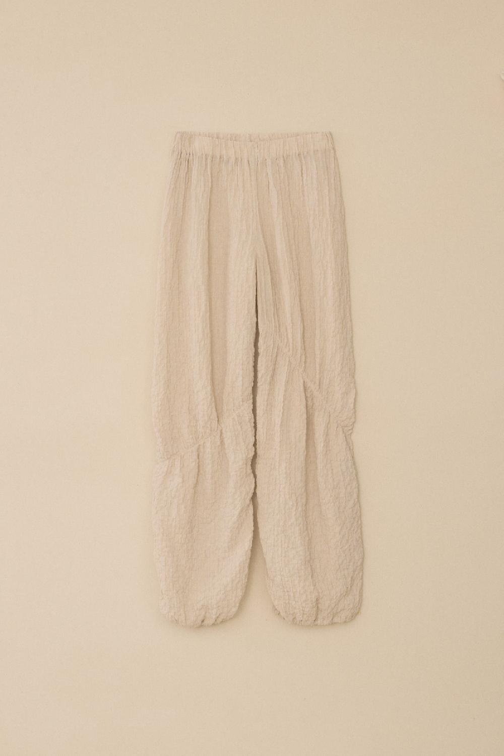 lauren manoogian SHIRRED PANTS NATURAL