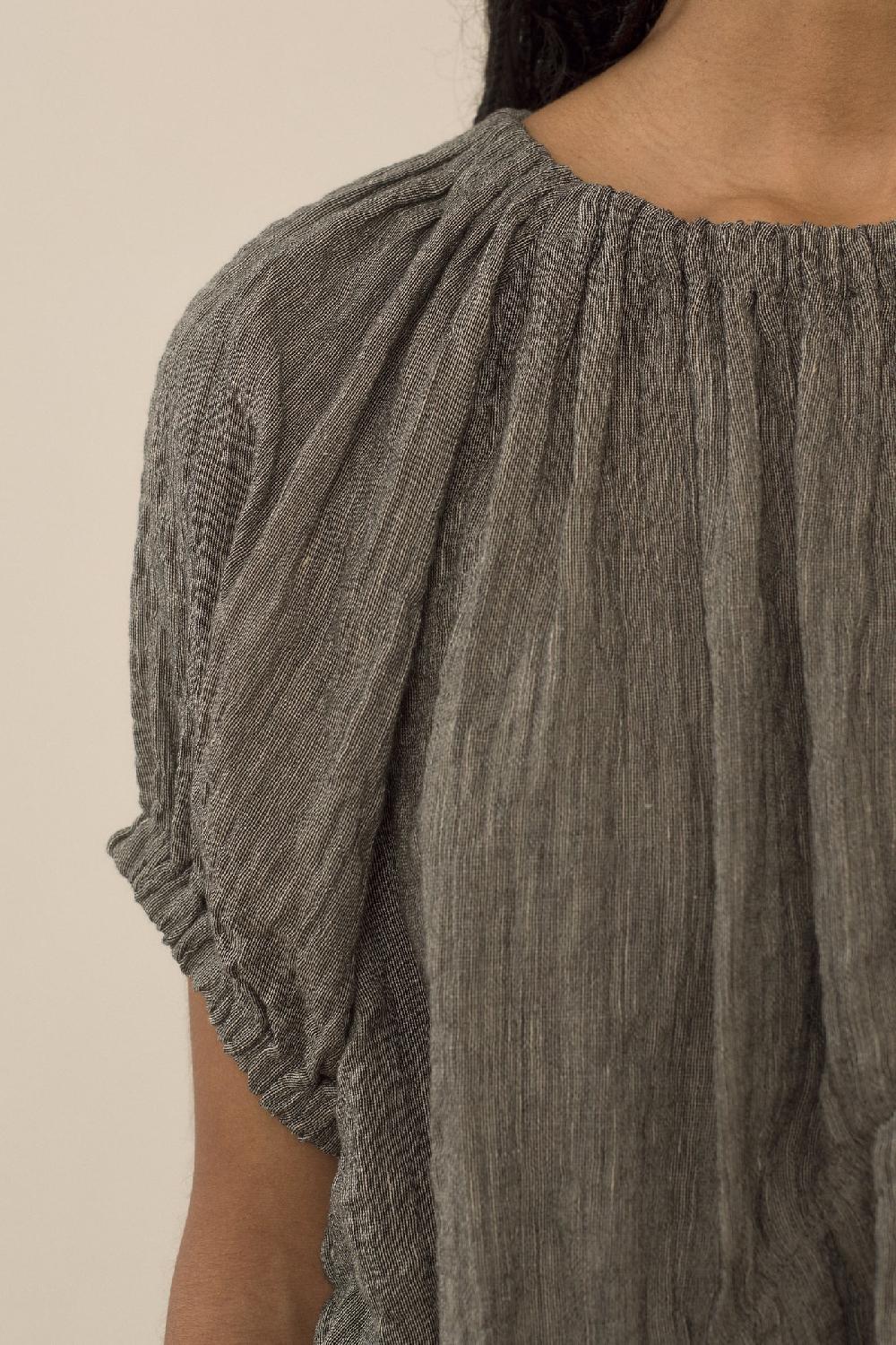 Lauren Manoogian SHIRRED TOP CHARCOAL