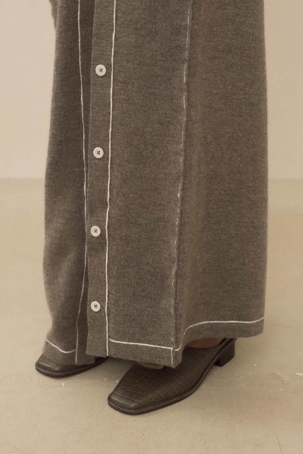 Lauren Manoogian STITCH BUTTON DRESS CINDER