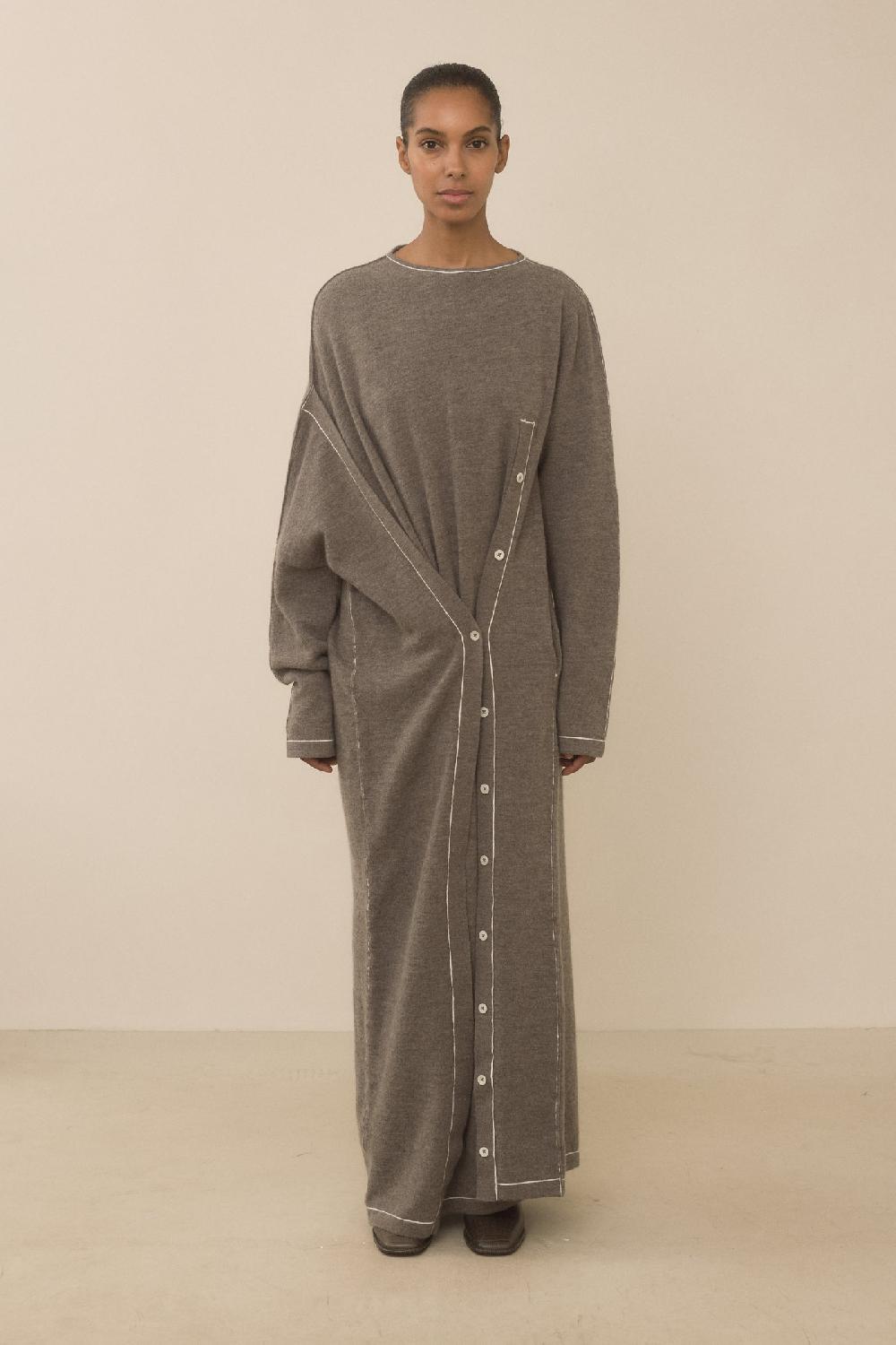 lauren manoogian STITCH BUTTON DRESS CINDER