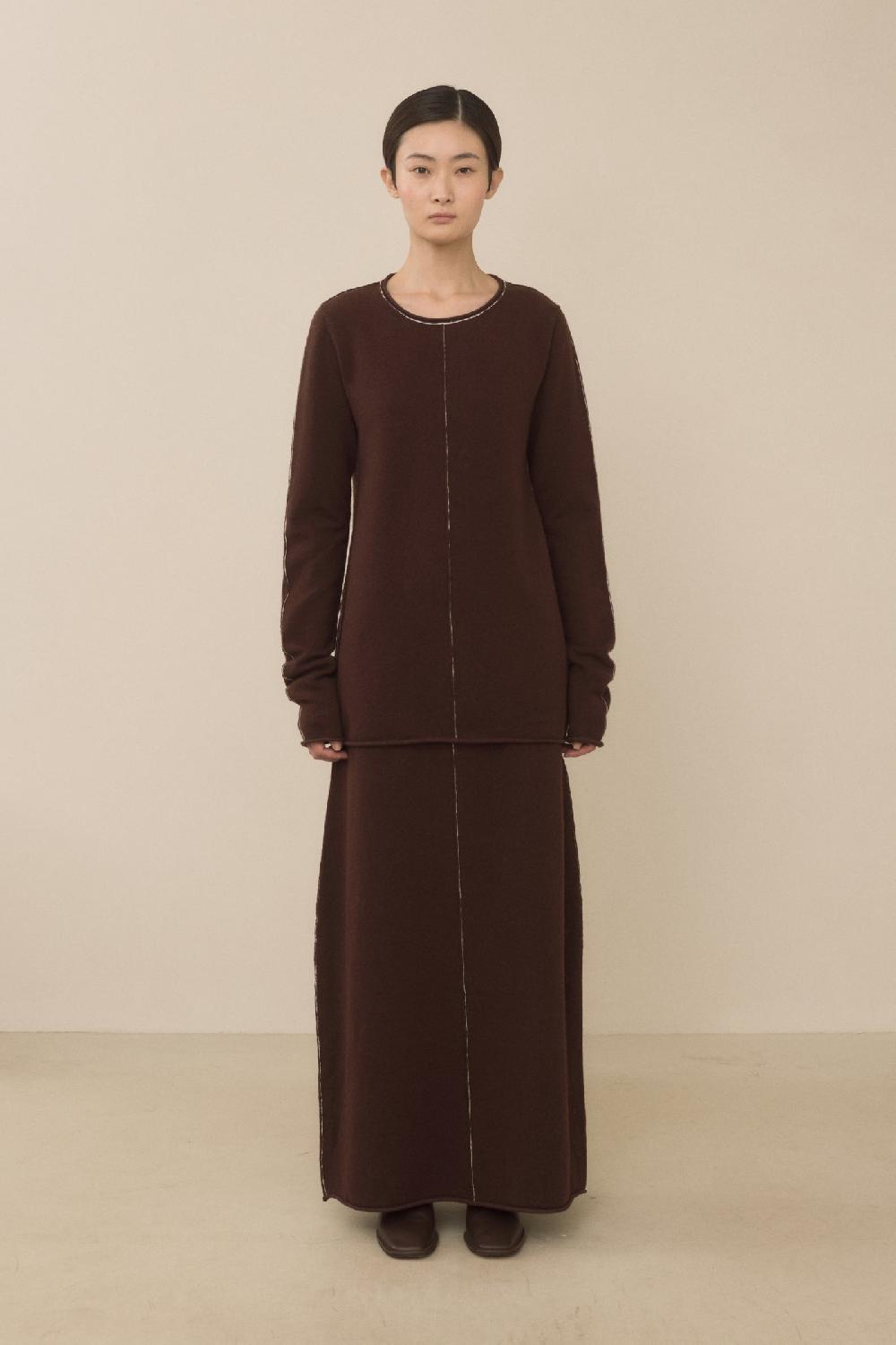 Lauren Manoogian STITCH CREWNECK MERLOT