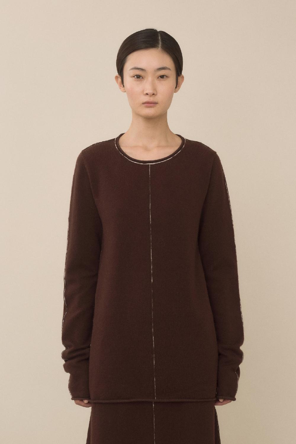 lauren manoogian STITCH CREWNECK MERLOT