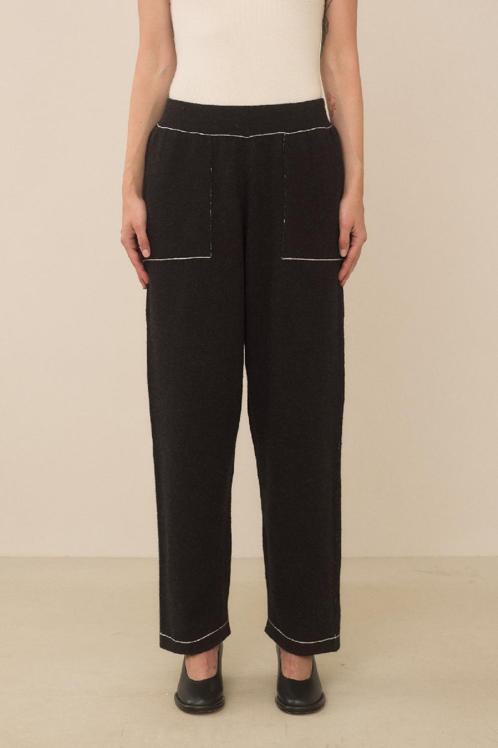 Lauren Manoogian STITCH TROUSER BLACK MELANGE