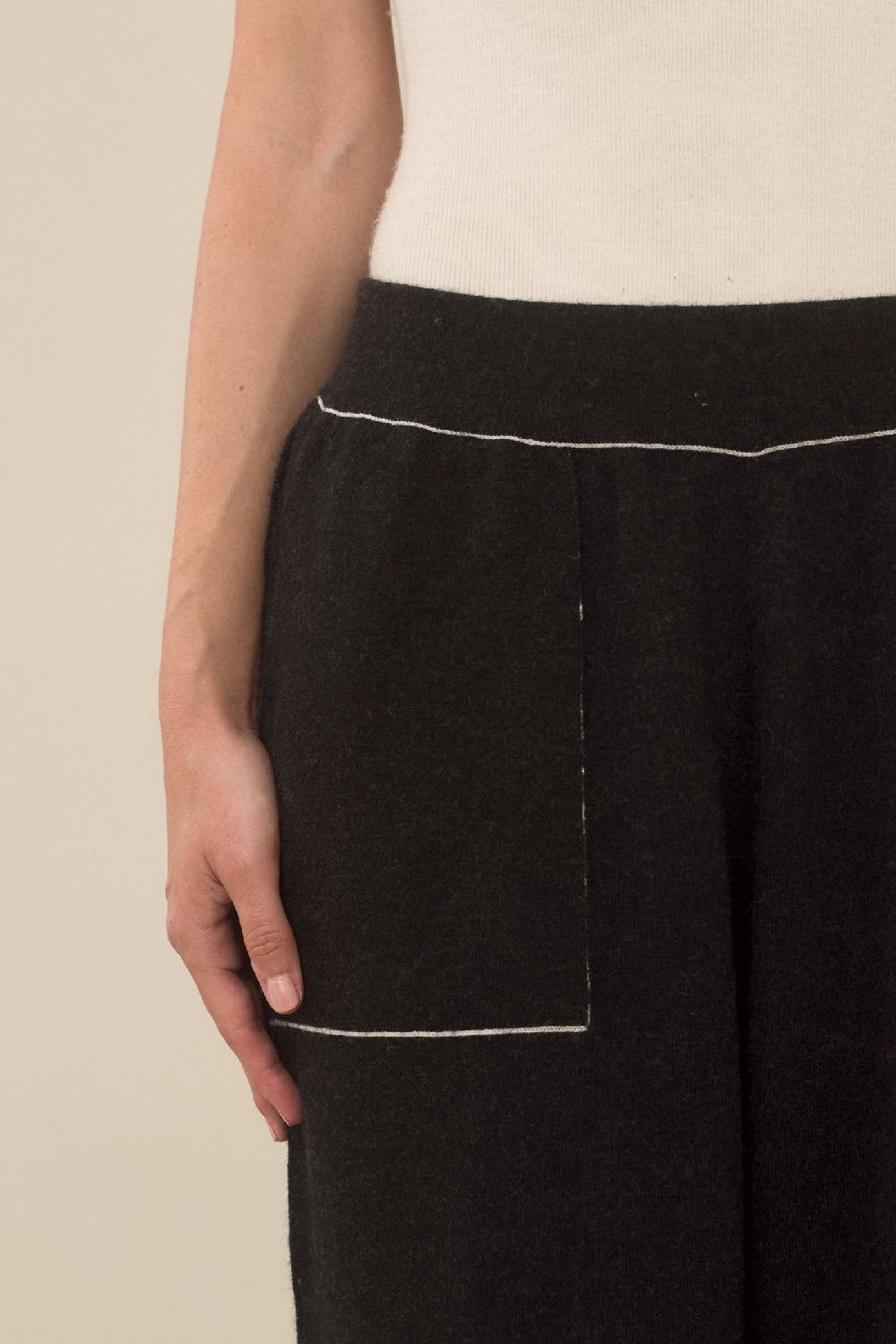 Lauren Manoogian STITCH TROUSER BLACK MELANGE