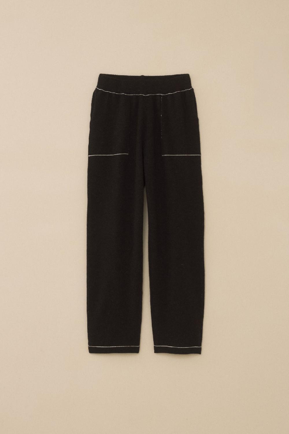 lauren manoogian STITCH TROUSER BLACK MELANGE