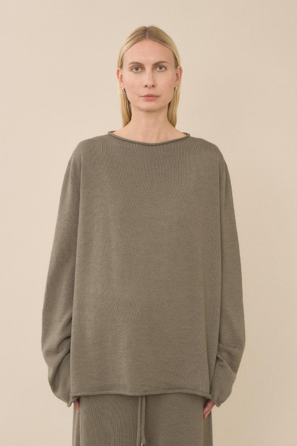 lauren manoogian SUPER FINE BOATNECK CONCRETE