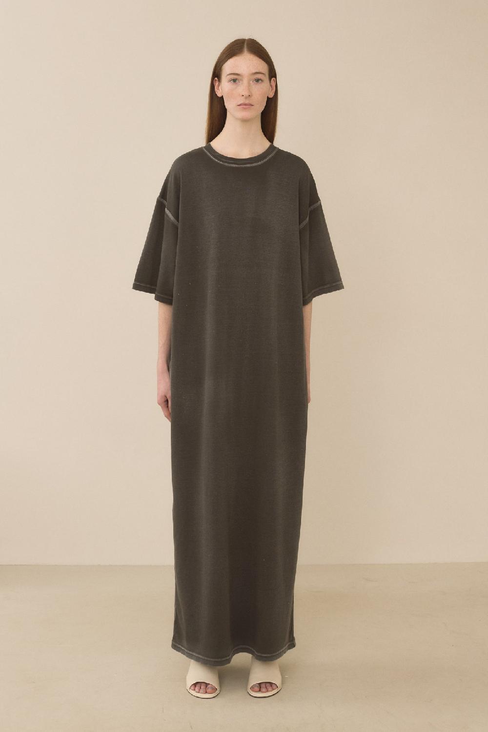 lauren manoogian TEE DRESS WASHED BLACK