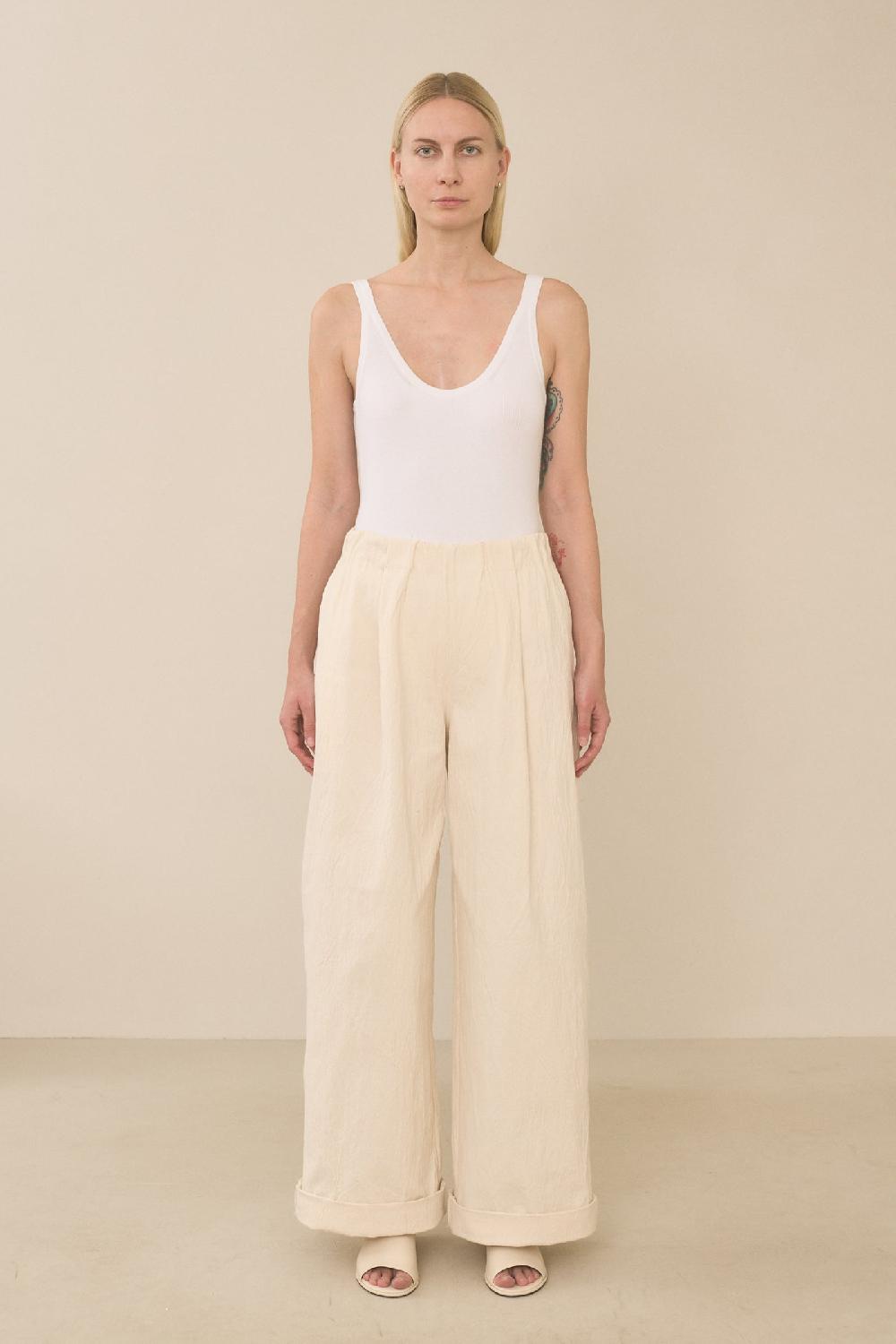 Lauren Manoogian TEXTURE TROUSER IVORY