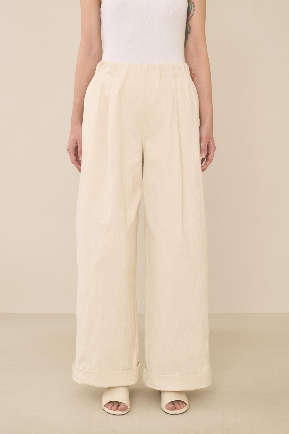 Lauren Manoogian TEXTURE TROUSER IVORY
