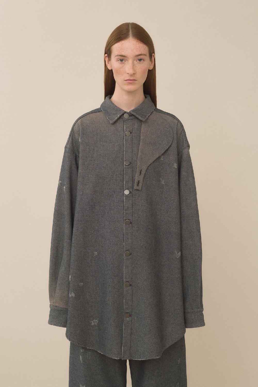 lauren manoogian WORN GAITER SHIRT WORN DENIM