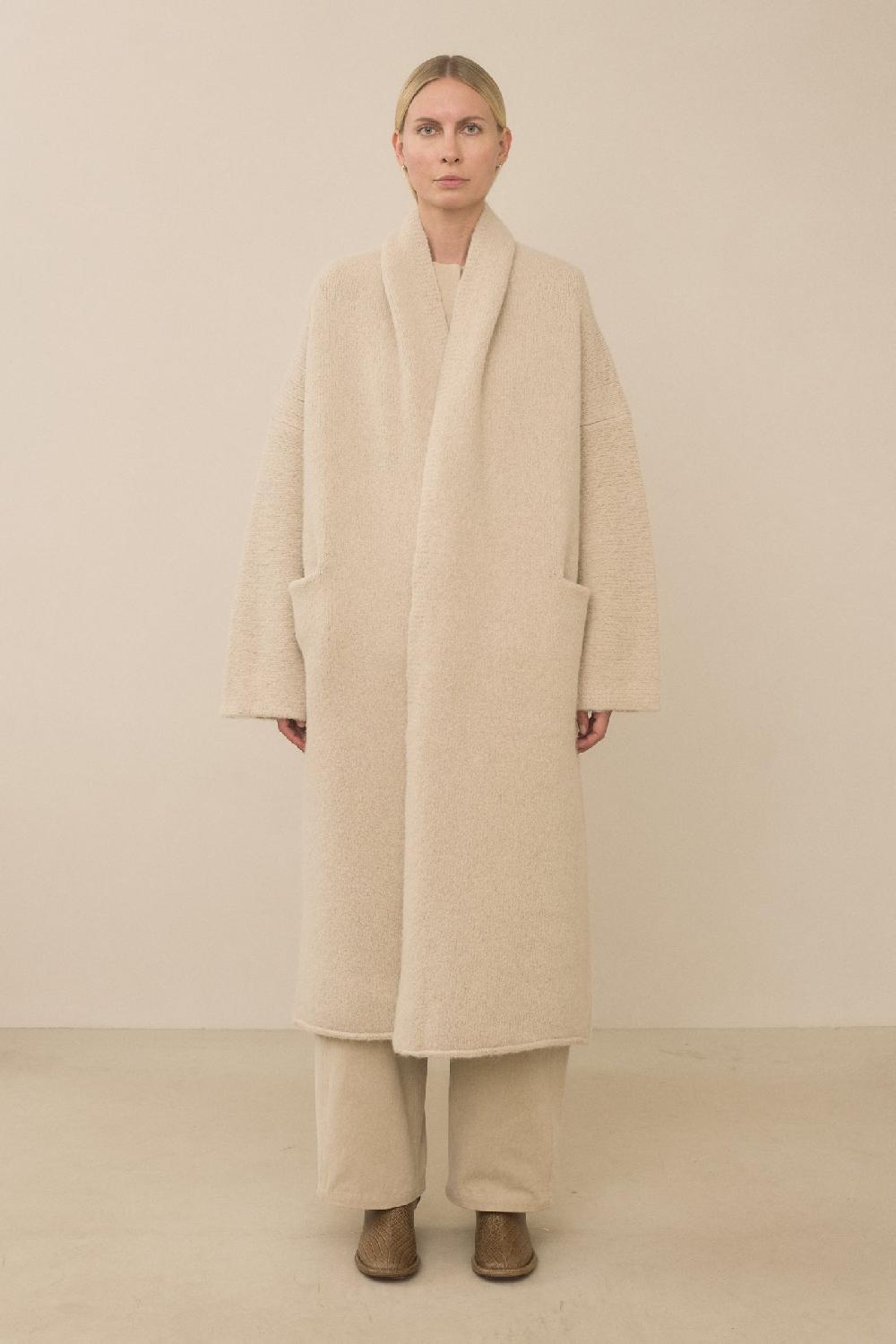 lauren manoogian LONG SHAWL CARDIGAN ANTIQUE MELANGE