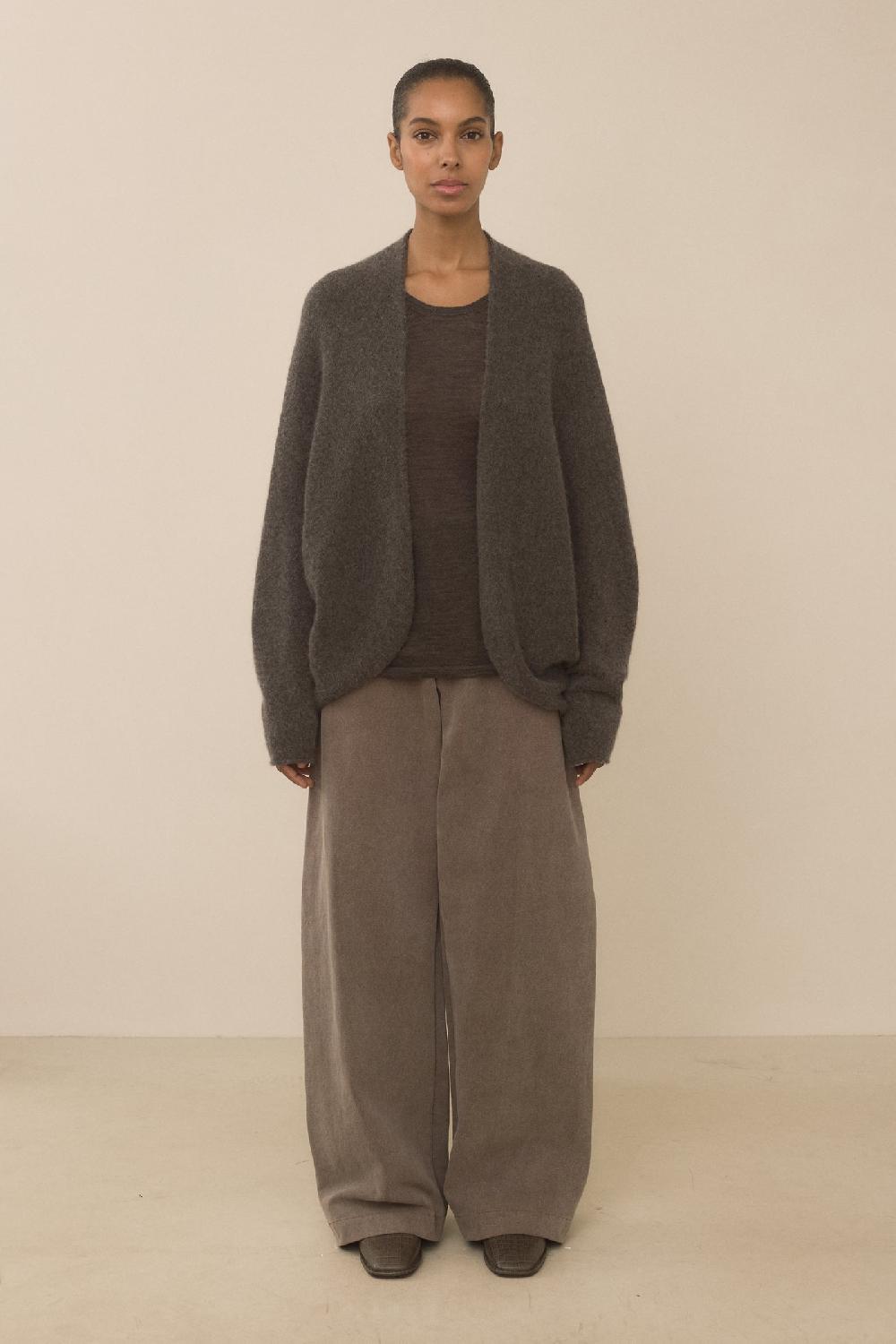 Lauren Manoogian SOFT HORIZONTAL CARDIGAN BLACKENED