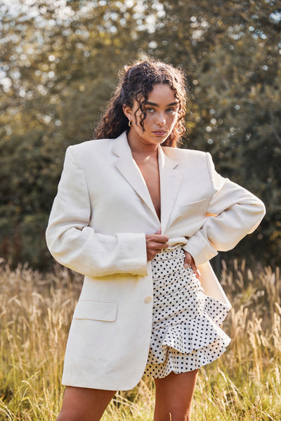 lavand Althea Polka Dot Ruffle Skirt