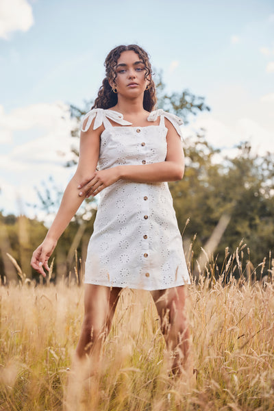 lavand Amante Broderie Dress