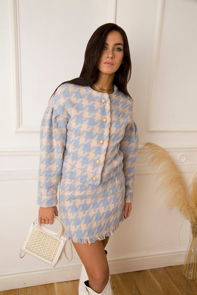 Lavand Cher Houndstooth Blue Jacket
