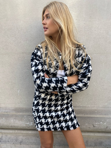 Lavand Cher Houndstooth Monochrome Skirt