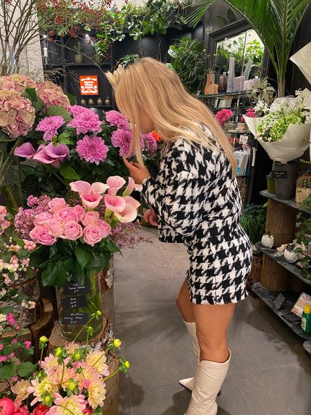 Lavand Cher Houndstooth Monochrome Skirt