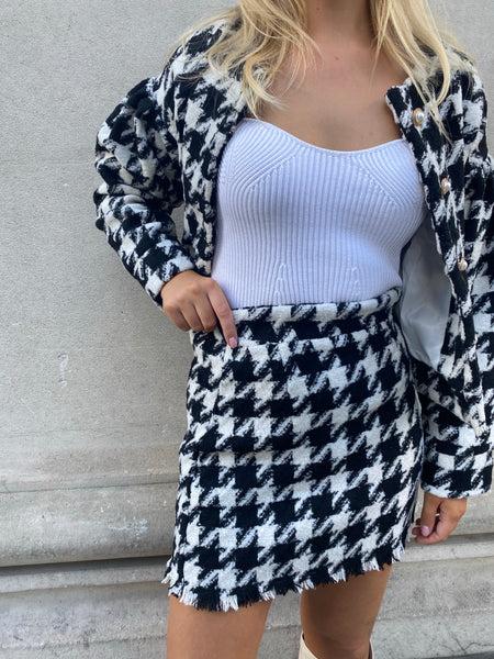 lavand Cher Houndstooth Monochrome Skirt