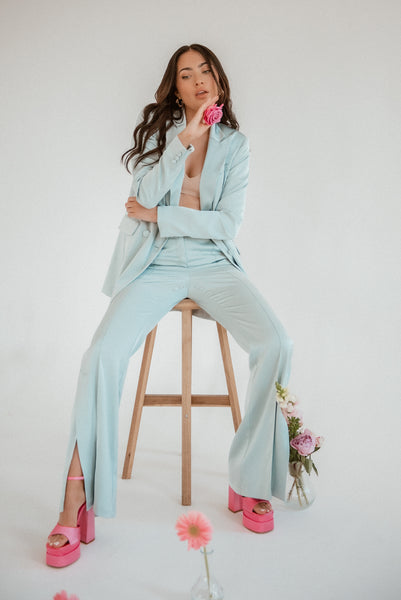 Lavand Flore Satin Green Trousers