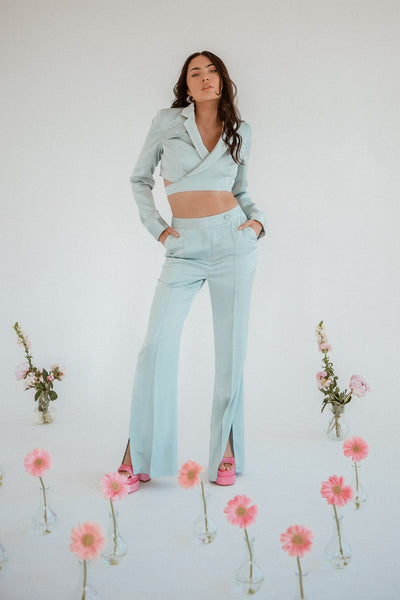 lavand Flore Satin Green Trousers