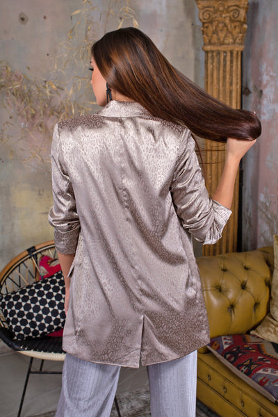 Lavand Kara Leopard Silky Blazer