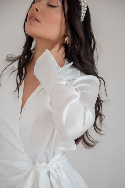 Lavand Lilah White Wrap Dress