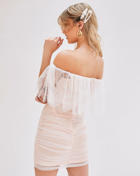 Lavand Luna White Lace Off The Shoulder Dress