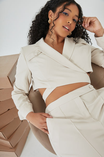 lavand Maeva Ecru Cropped Jacket