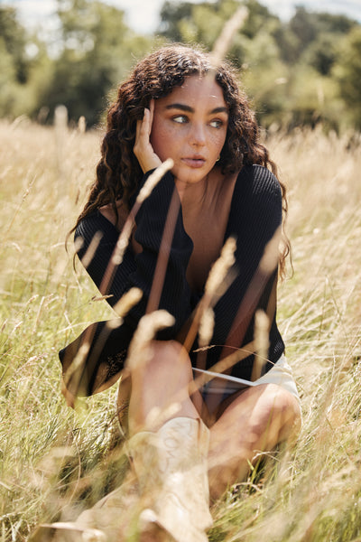 Lavand Oana Black Knit Top