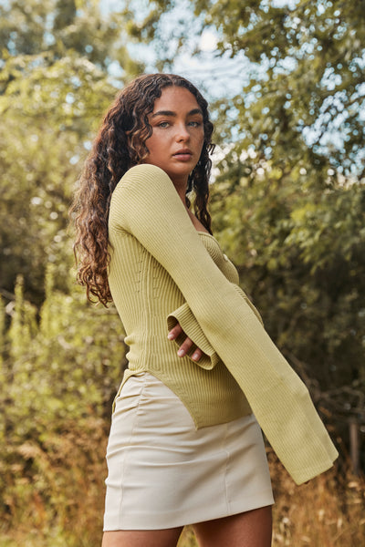 Lavand Oana Pistachio Knit Top