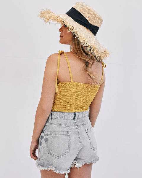 Lavand Paloma Front Tie Crop Top