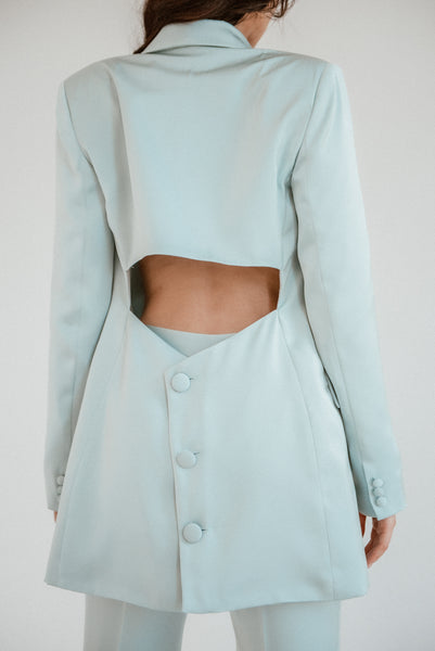 Lavand Sienna Satin Green Blazer